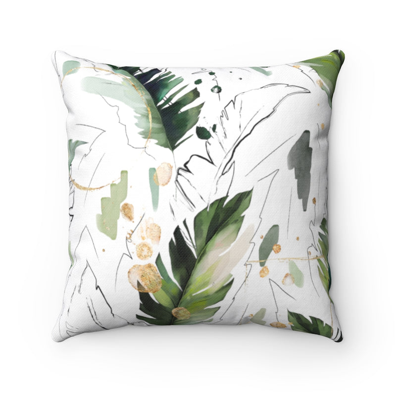 Floral Boho Pillow Cover | White Sage Forest Green