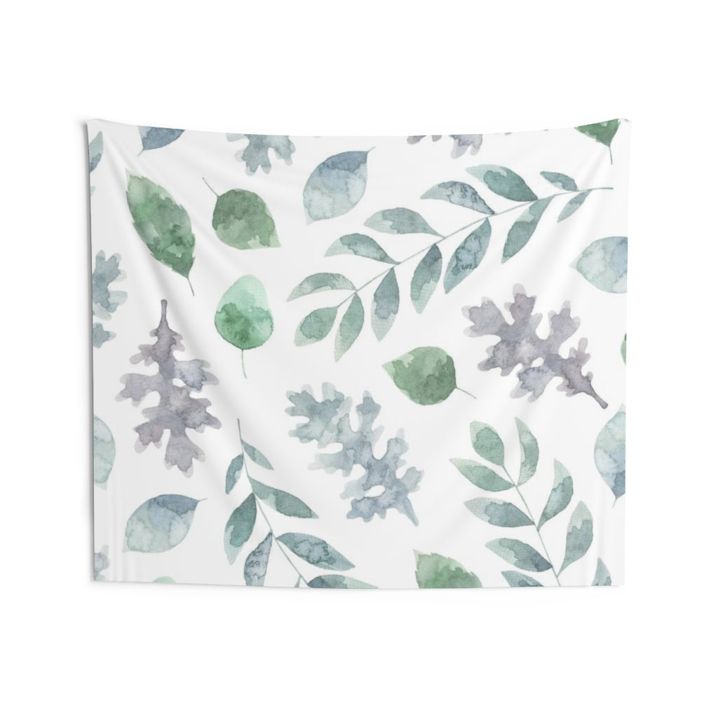 Floral Tapestry | White Purple Green Eucalyptus Leaves