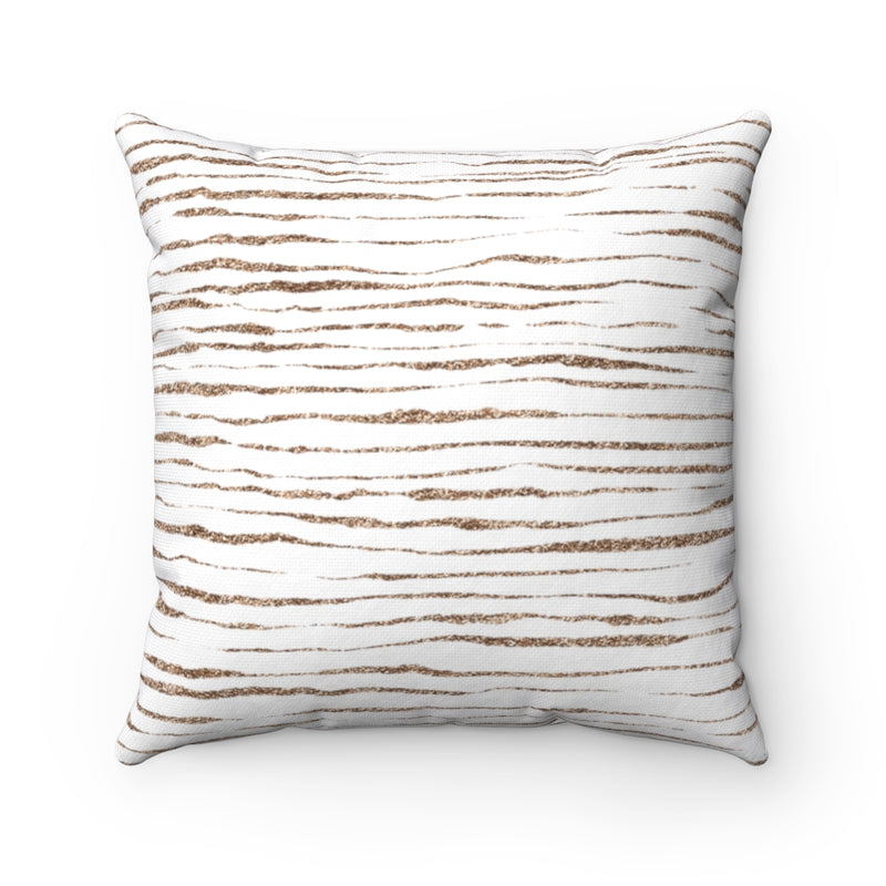 Abstract Boho Pillow Cover | Bronze Stripes