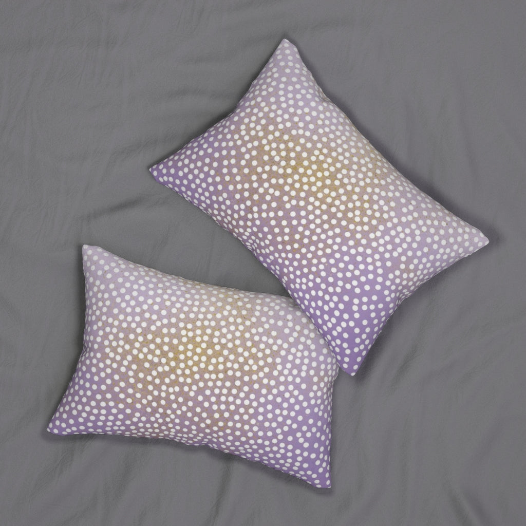 Abstract Boho Lumbar Pillow | Purple Yellow White