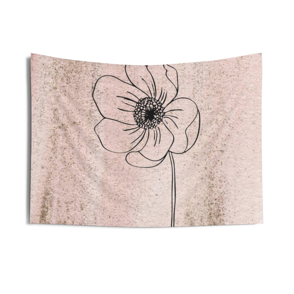 Floral Tapestry | Blush Pink Black