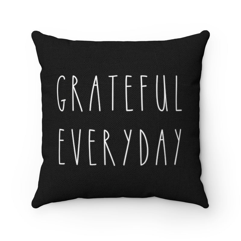 With Saying Pillow Cover | Black White | Grateful Everyday