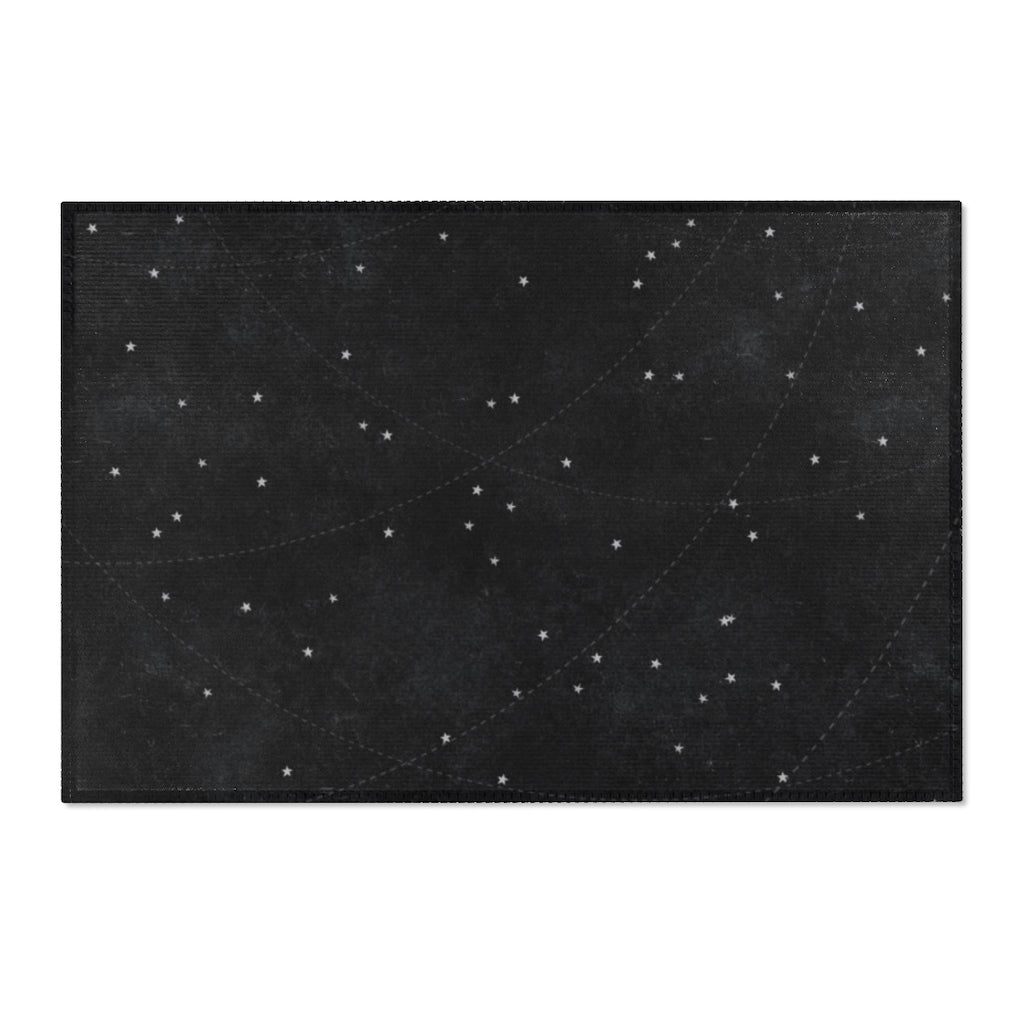 Abstract Area Rug | Black Star Map