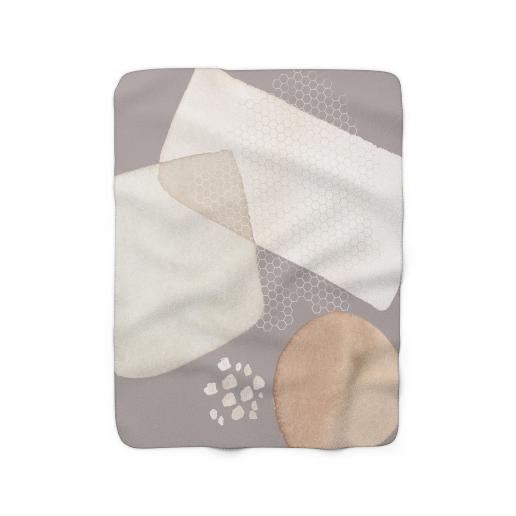 Abstract Blanket, Pastel Ivory Beige