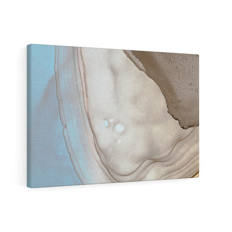Abstract Canvas Art | White Grey Pastel Blue