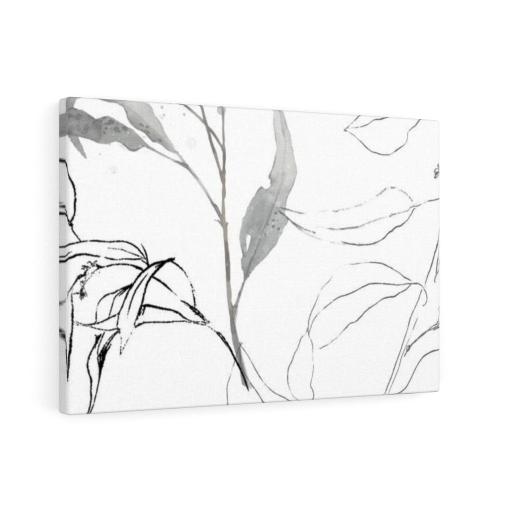 FLORAL WALL CANVAS ART | White Grey Black