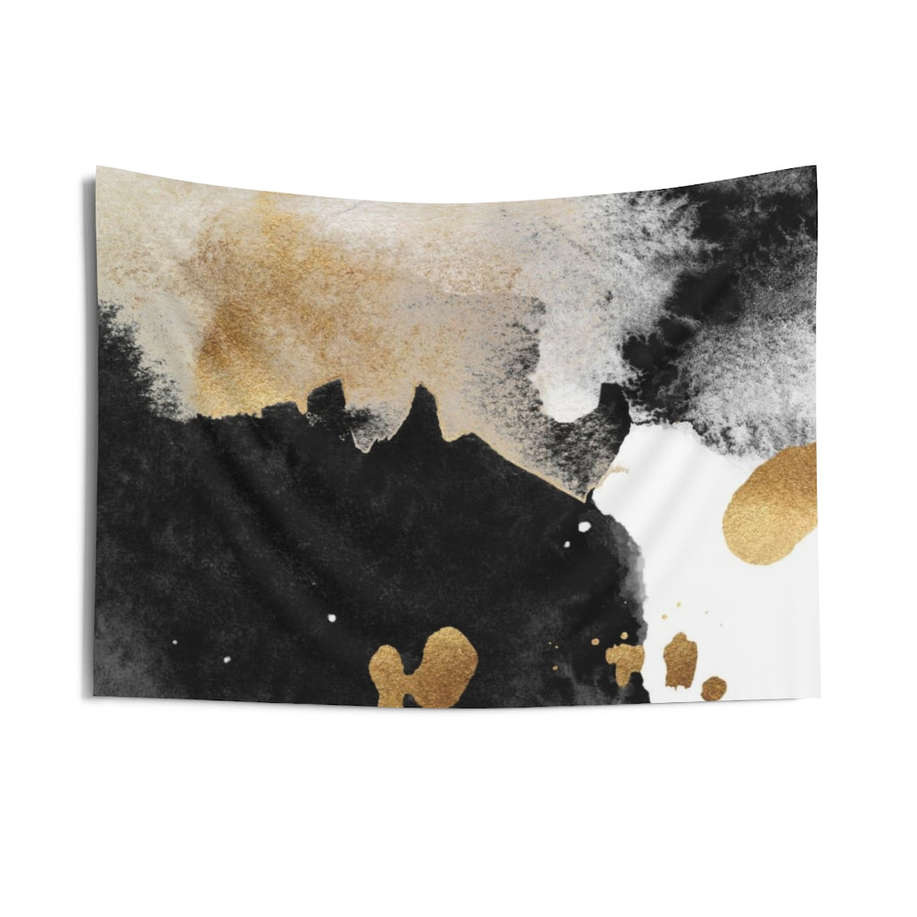 Abstract Tapestry | Gold Black White