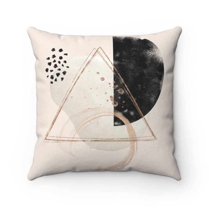 Abstract Boho Pillow Cover | Beige Black Cream Gold