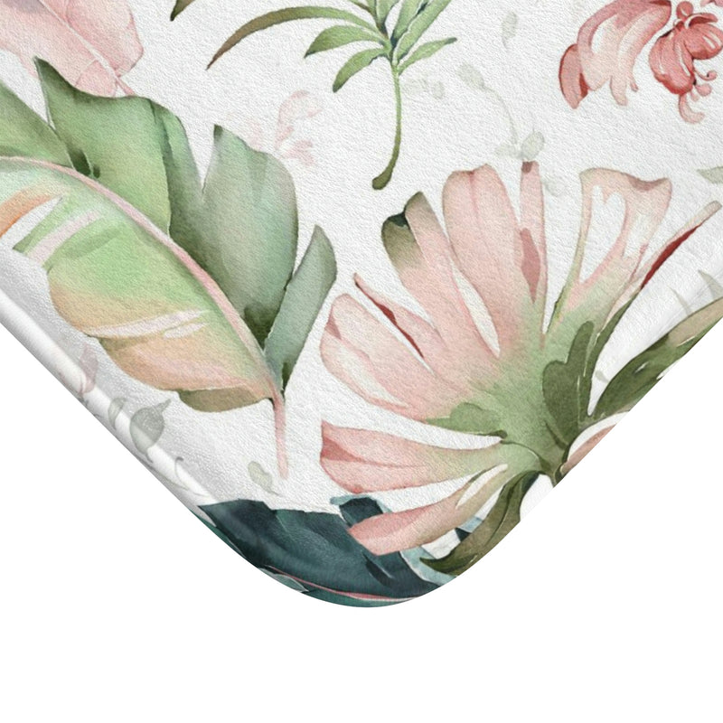 Floral Bath Mat | Sage Green Pink