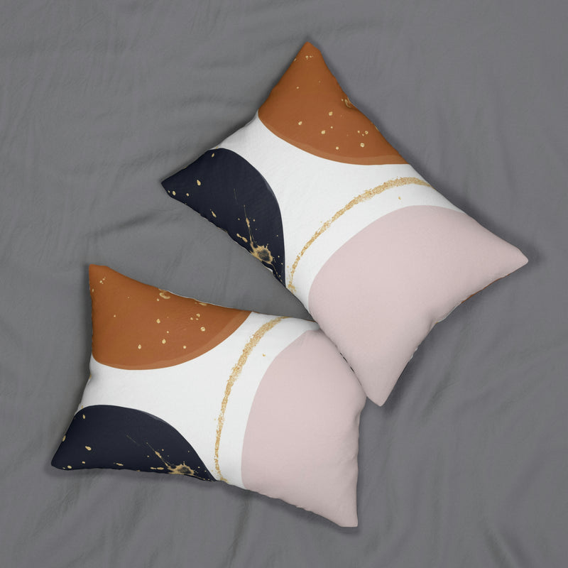 Abstract Lumbar Pillow | Navy White Rust