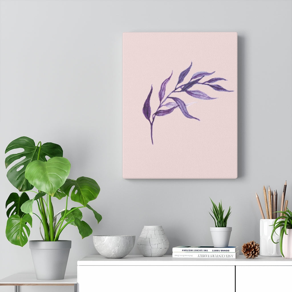 FLORAL WALL CANVAS ART | Blush Pink Purple