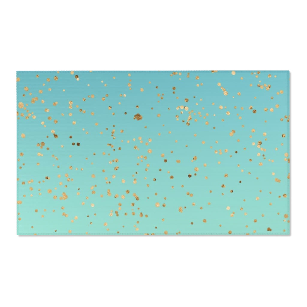 Abstract Area Rug | Teal Beige Gradient