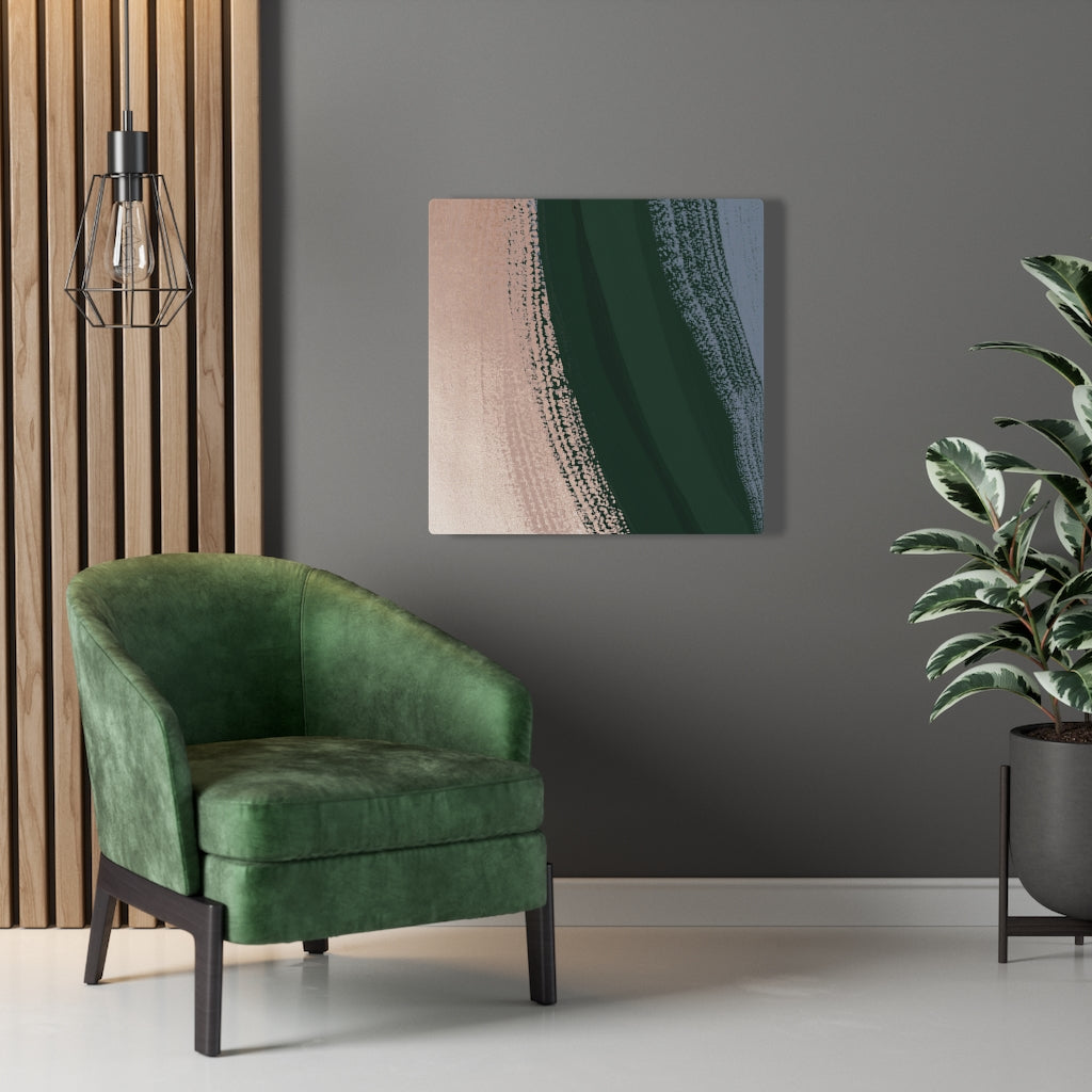 Abstract Canvas Art | Beige Green Blue