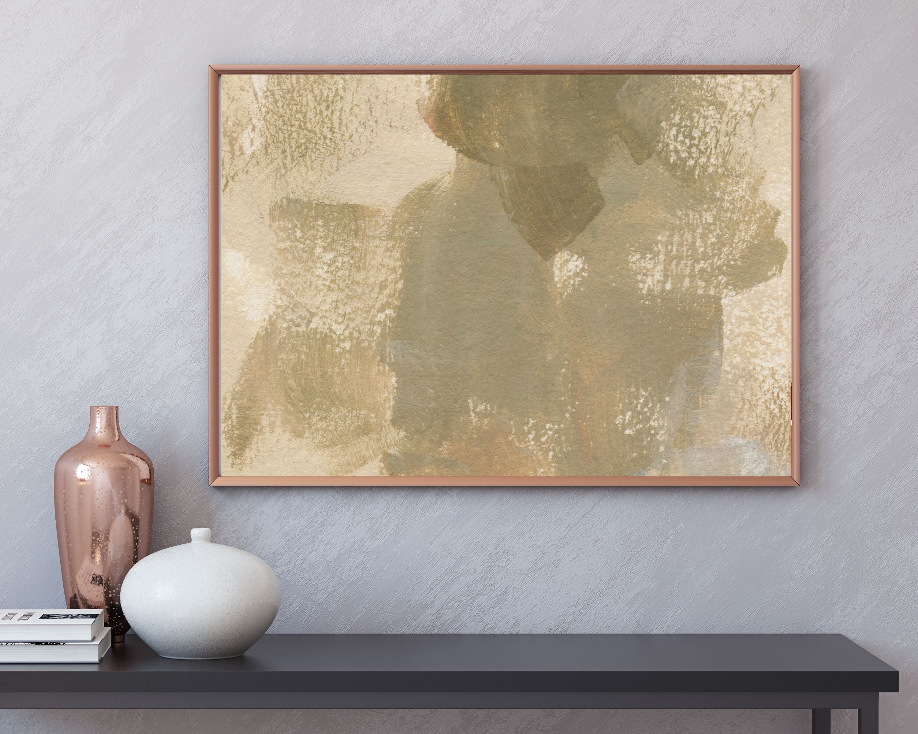 Abstract Terracotta Art Prints | Kakhi Green