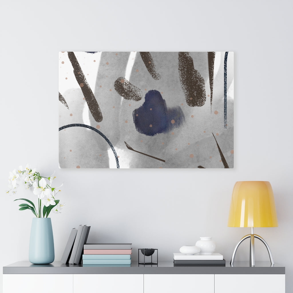 Abstract Canvas Art | White Grey