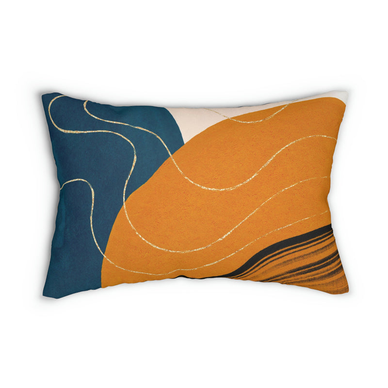 Lumbar Pillow | Abstract Navy Blue Orange