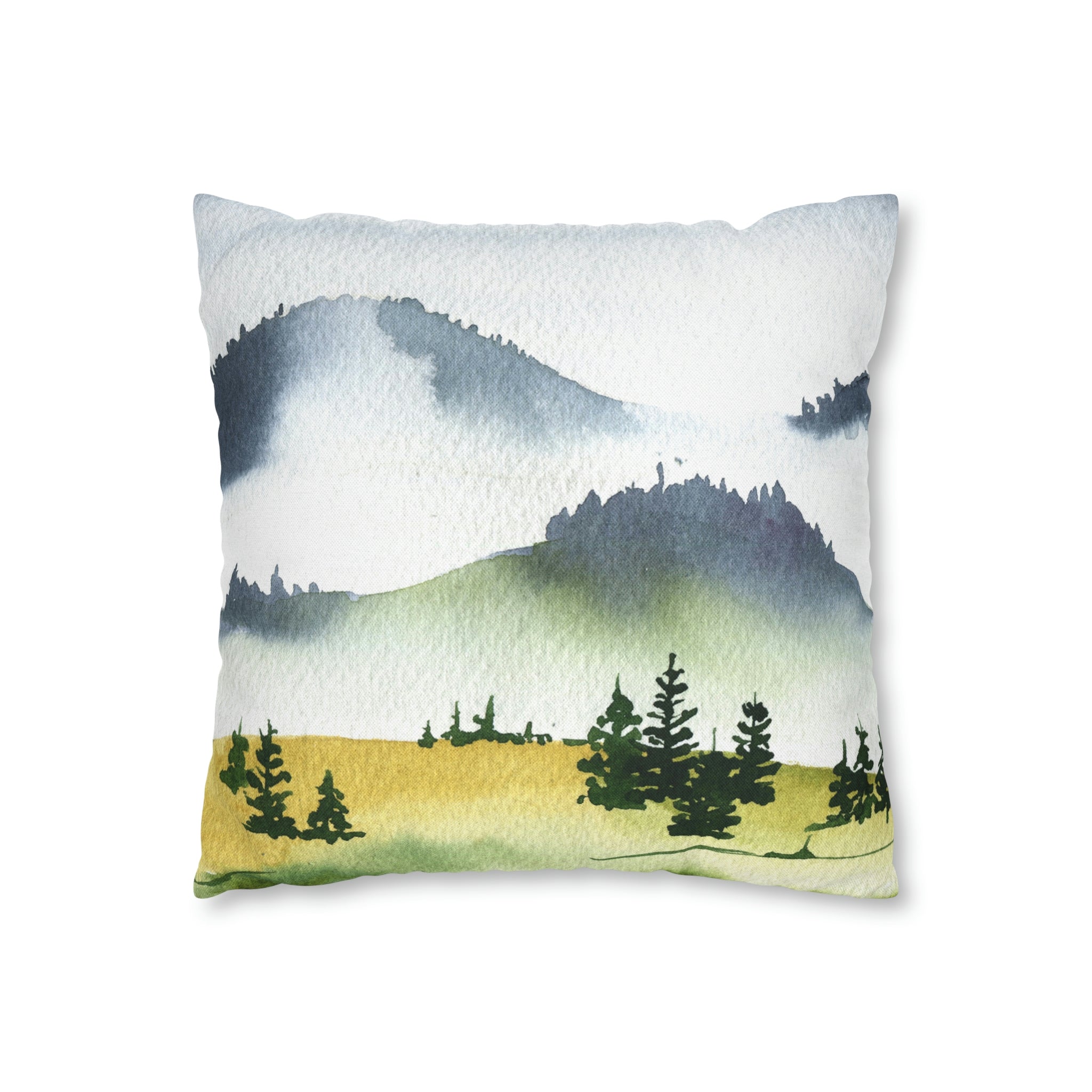 Floral Boho Pillow Cover | Mountain Green Trees