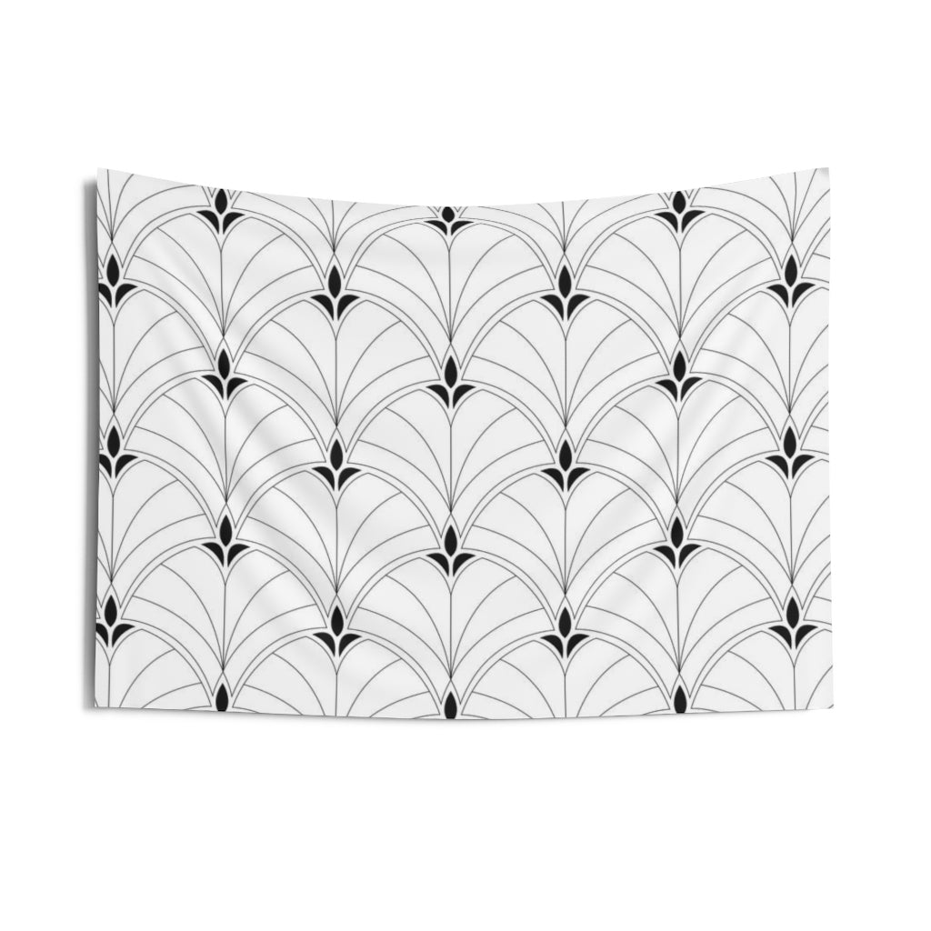 Abstract Tapestry | Art Deco Black White