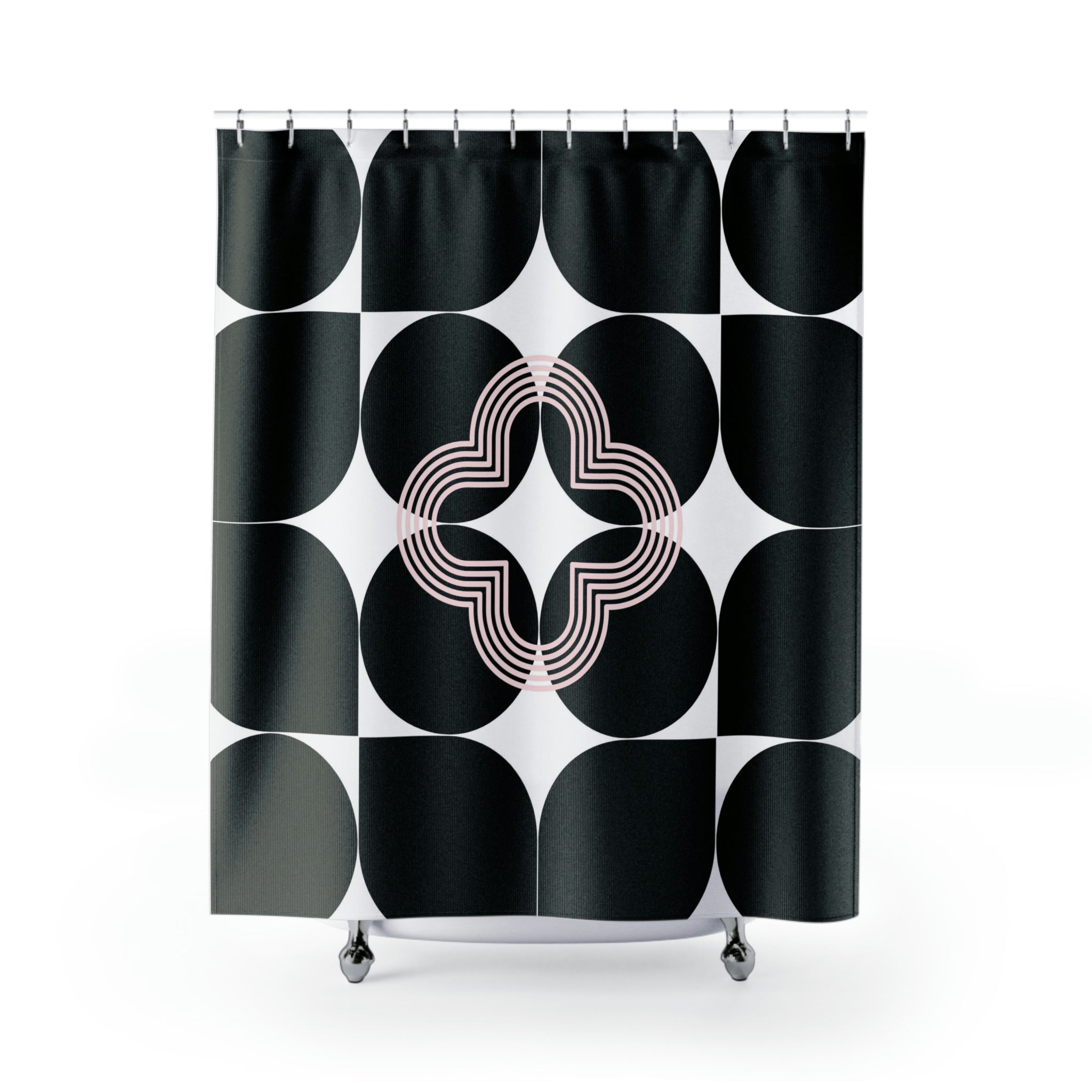 modern boho fabric shower curtain