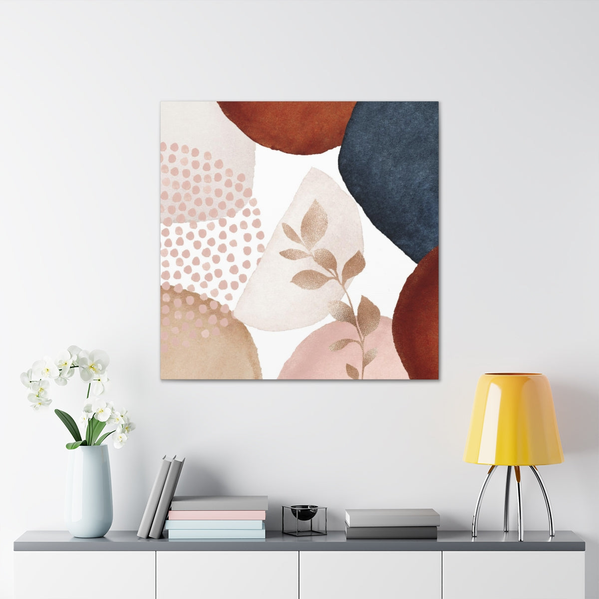 Abstract Wall Canvas Print | Golden Leaves