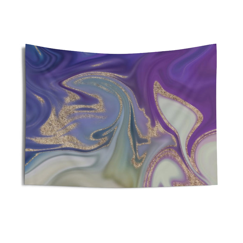 Abstract Tapestry | Purple Beige Silver