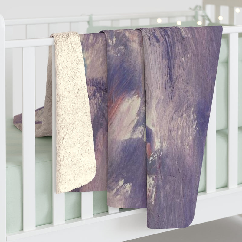 Abstract Comfy Blanket | Lavander Purple Cream