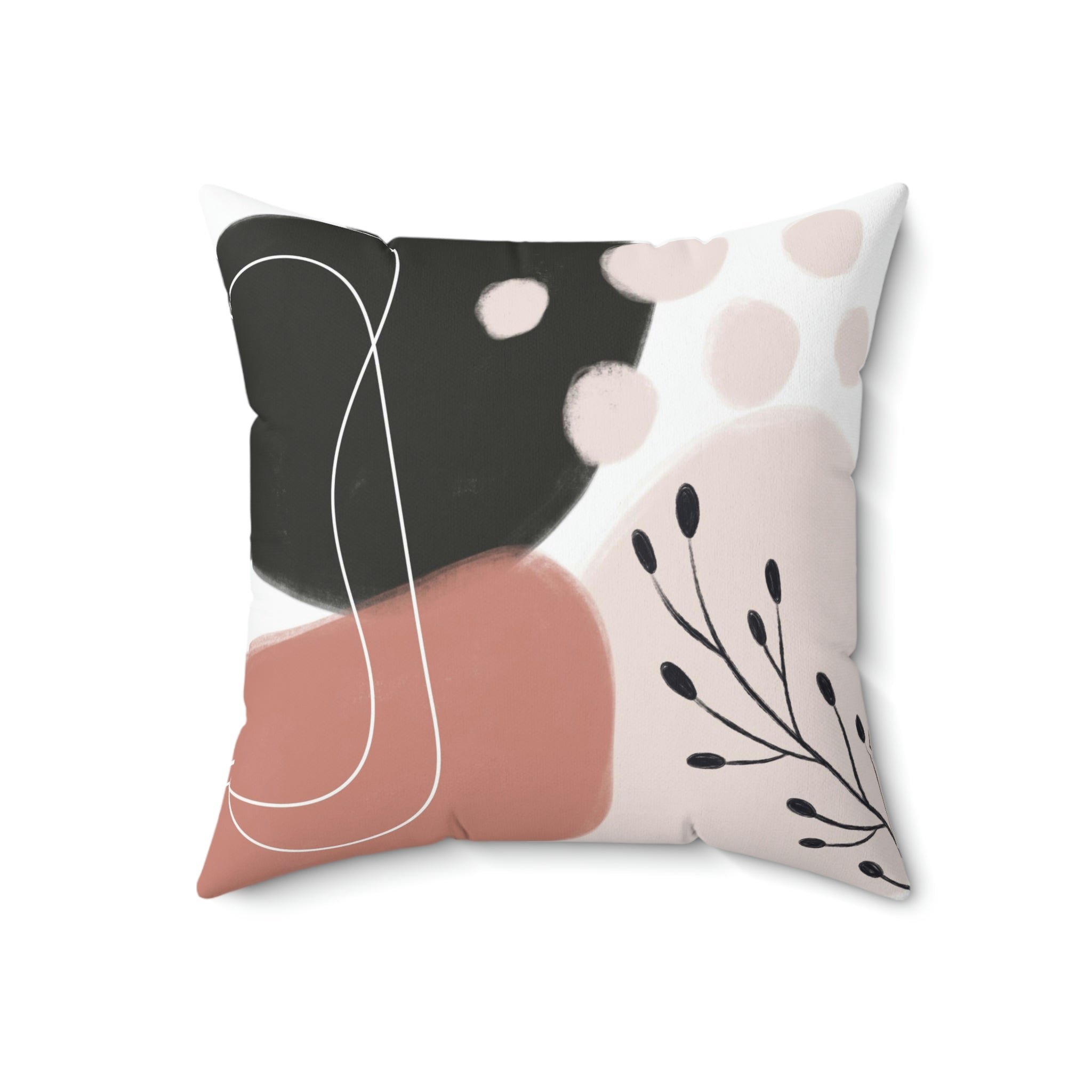 Abstract Pillow Cover | Black Pink Cream