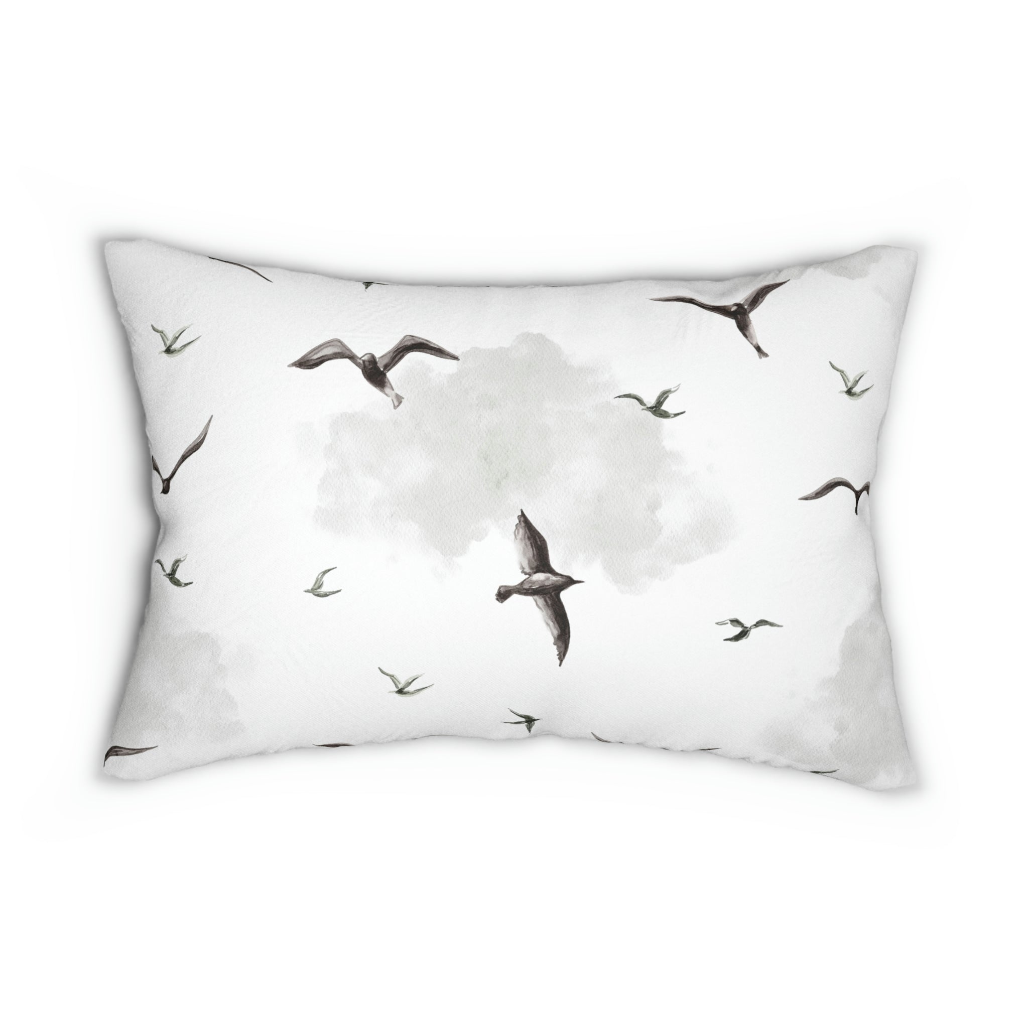 Sky Lumbar Pillow | Gray Sea Gulls