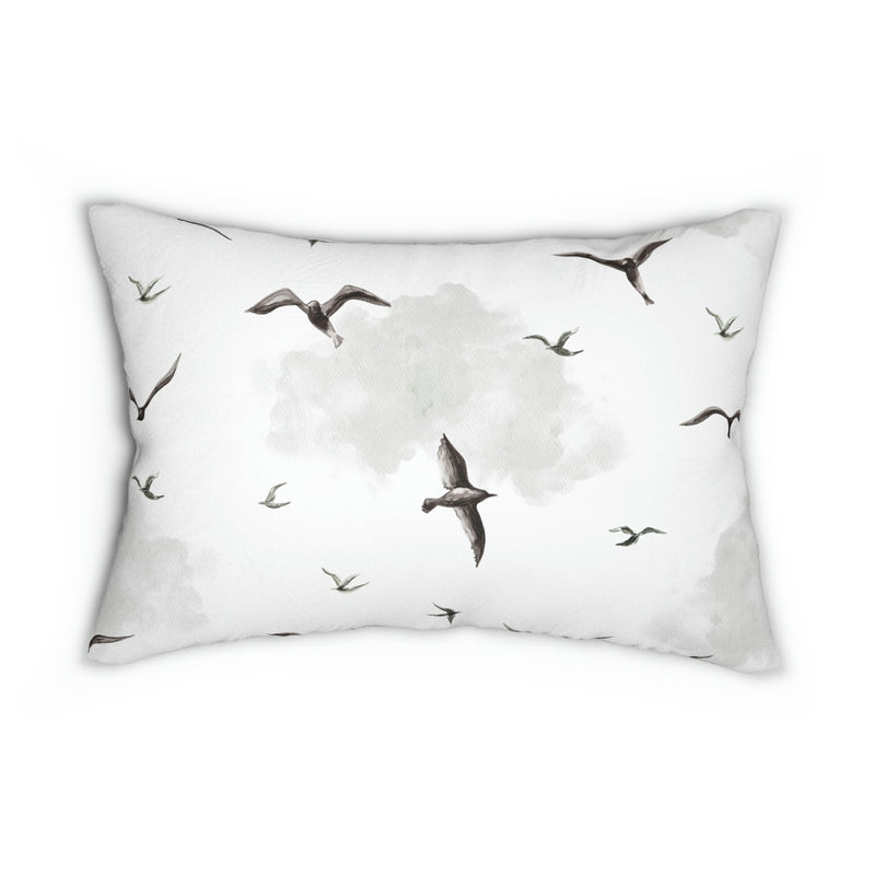 Sky Lumbar Pillow | Gray Sea Gulls