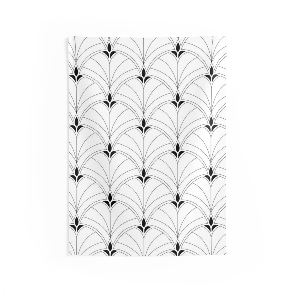 Abstract Tapestry | Art Deco Black White