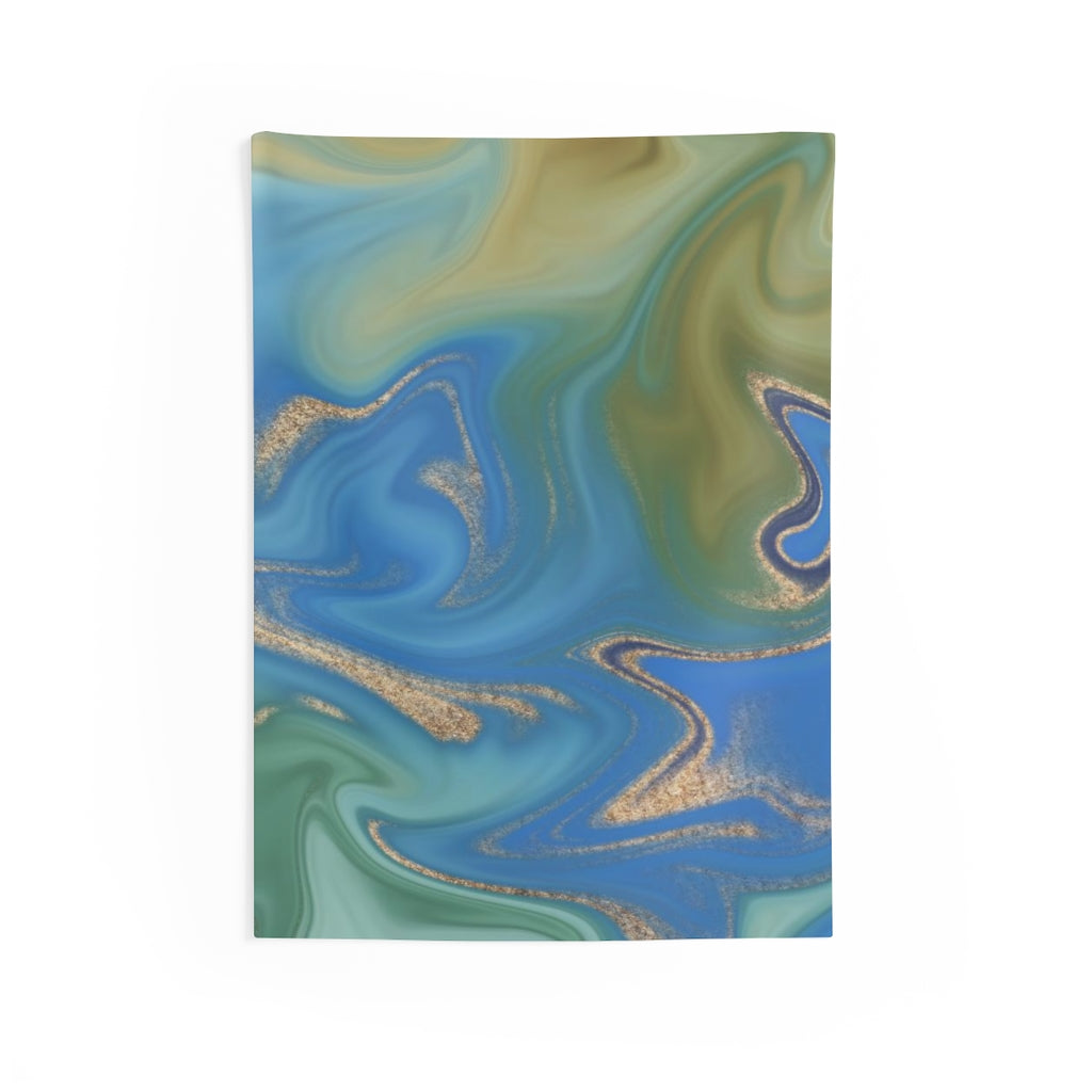 Abstract Tapestry | Royal Blue Green Gold