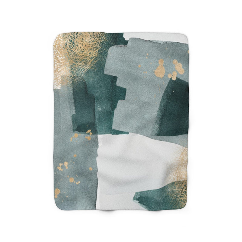 Abstract Comfy Blanket | Forest Green Gold