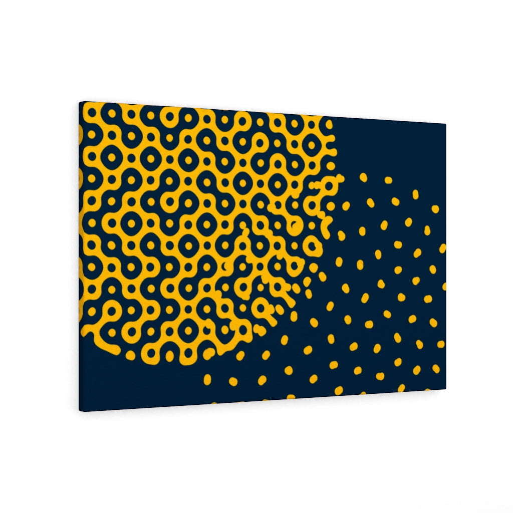 ABSTRACT WALL CANVAS ART | Navy Blue Yellow