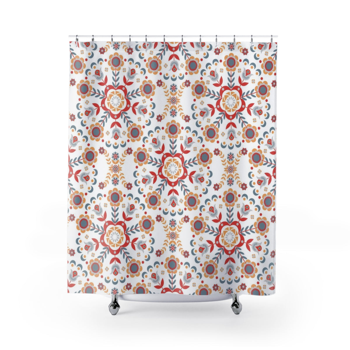 modern boho fabric shower curtain