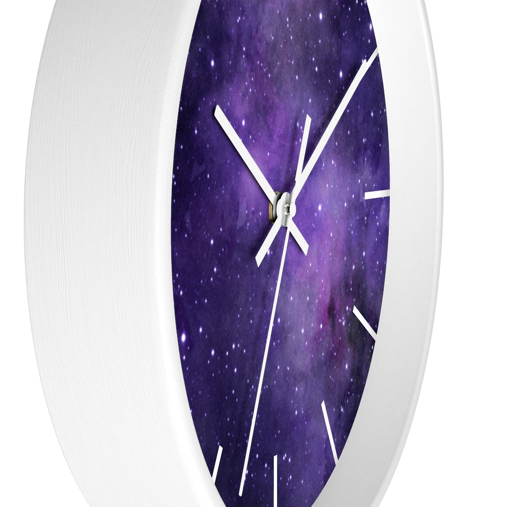 Purple Cosmic 10" Wood Wall Clock