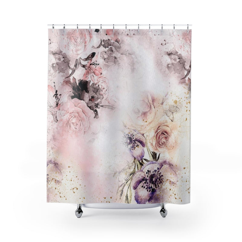 Floral Shower Curtain | Pastel Pink Roses