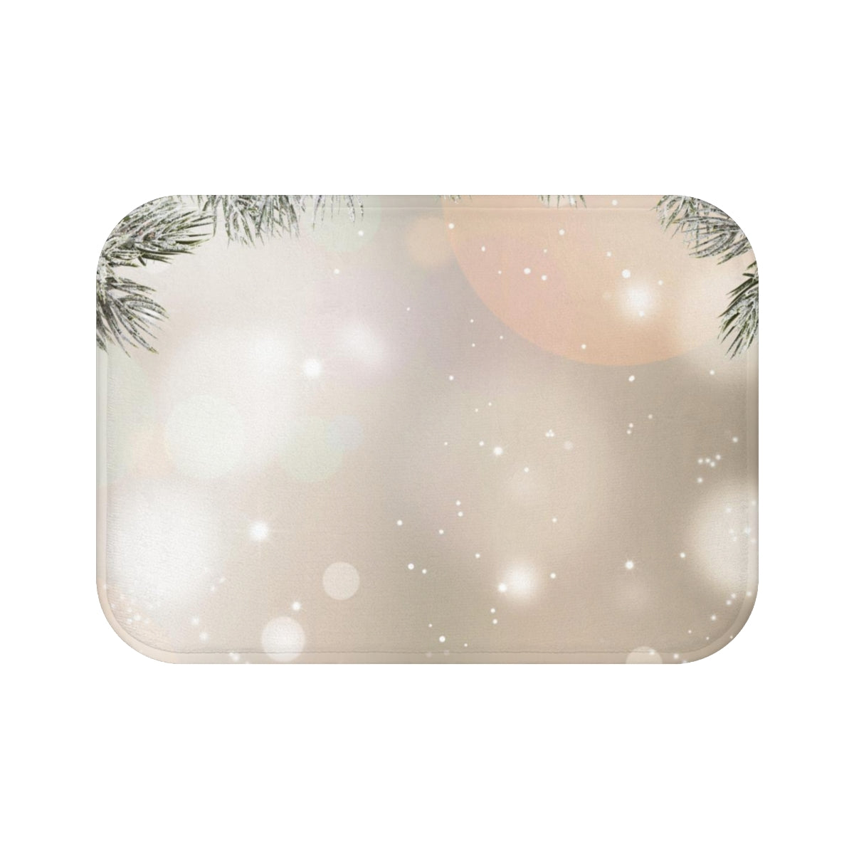 Christmas Bath Mat | Beige White Winter Holidays