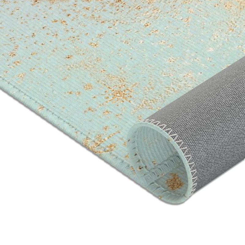 Abstract Area Rug | Mint Green Blue, Beige Minimalist Floor Mat