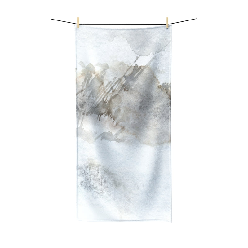 Abstract Bath Towel | Beige Gray Ombre