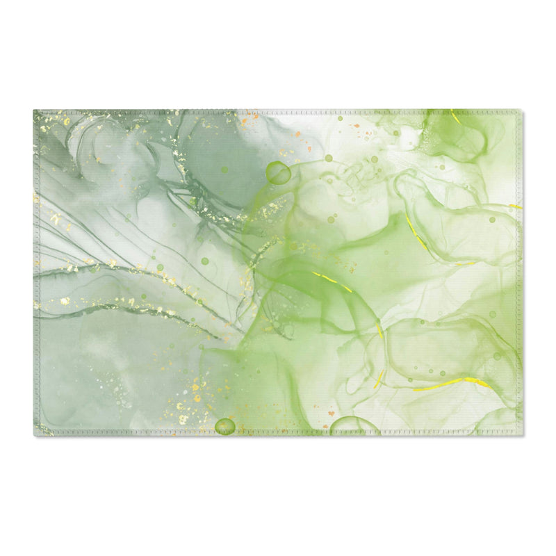 Abstract Area Rug | Sage Green White