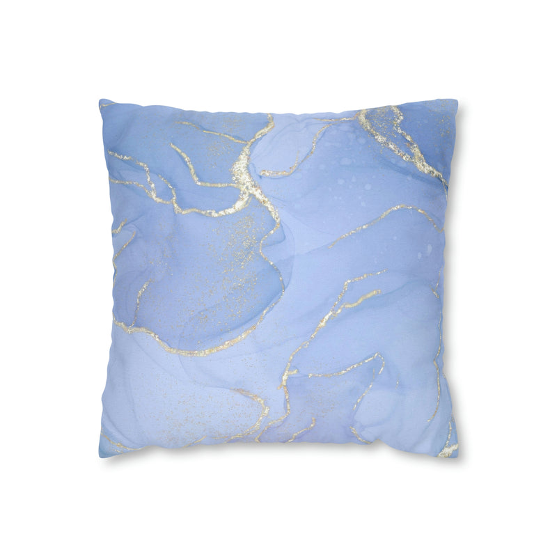 Abstract Boho Pillow Cover | Sky Blue Gold