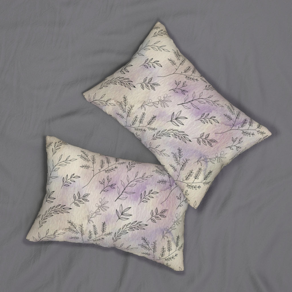 Floral Boho Lumbar Pillow | Yellow Purple Black