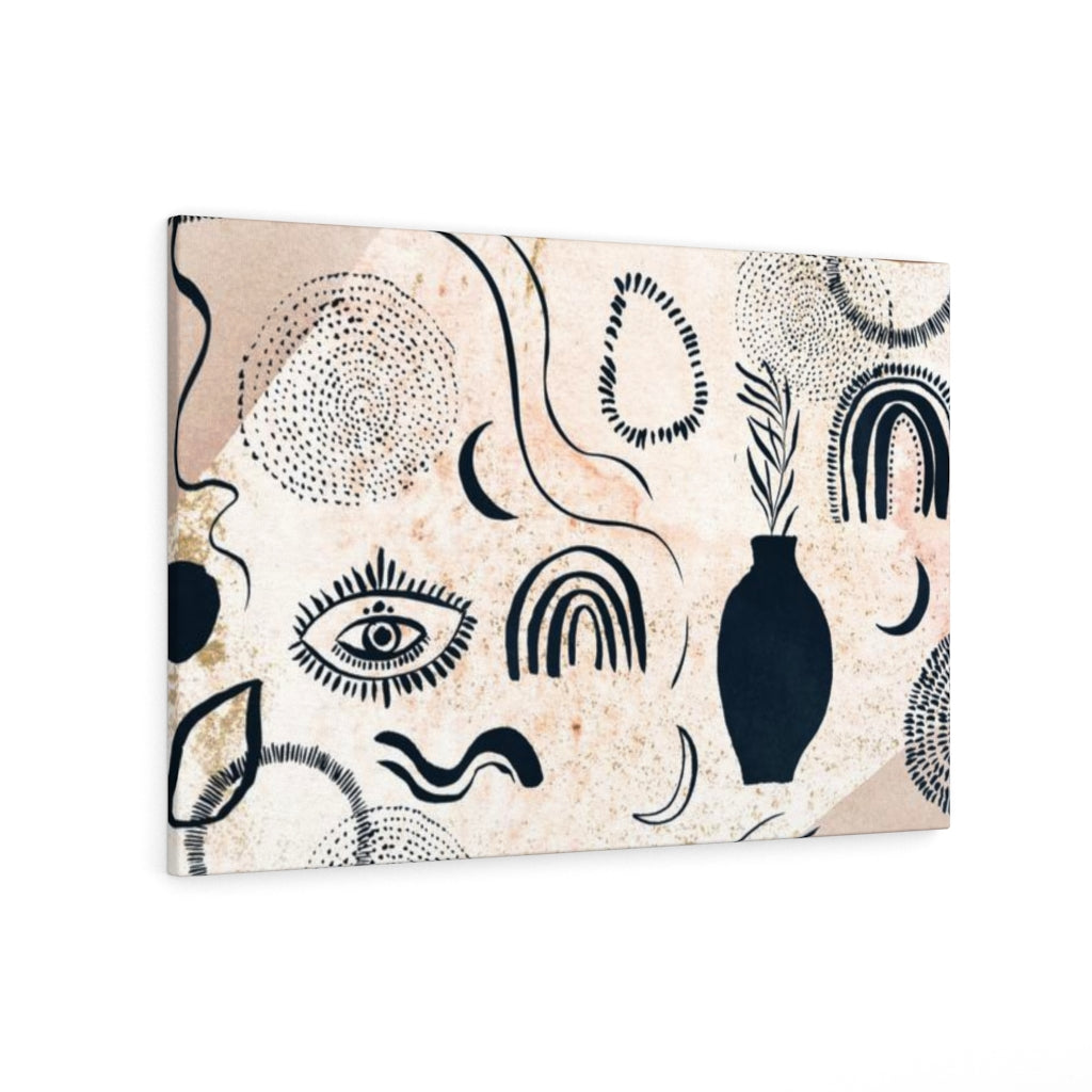 MYSTICAL WALL CANVAS ART | Beige Navy Blue Boho Eyes