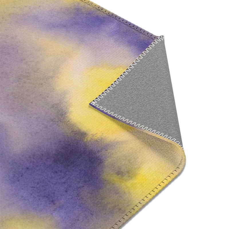 Abstract Boho Area Rug | Lavender Yellow