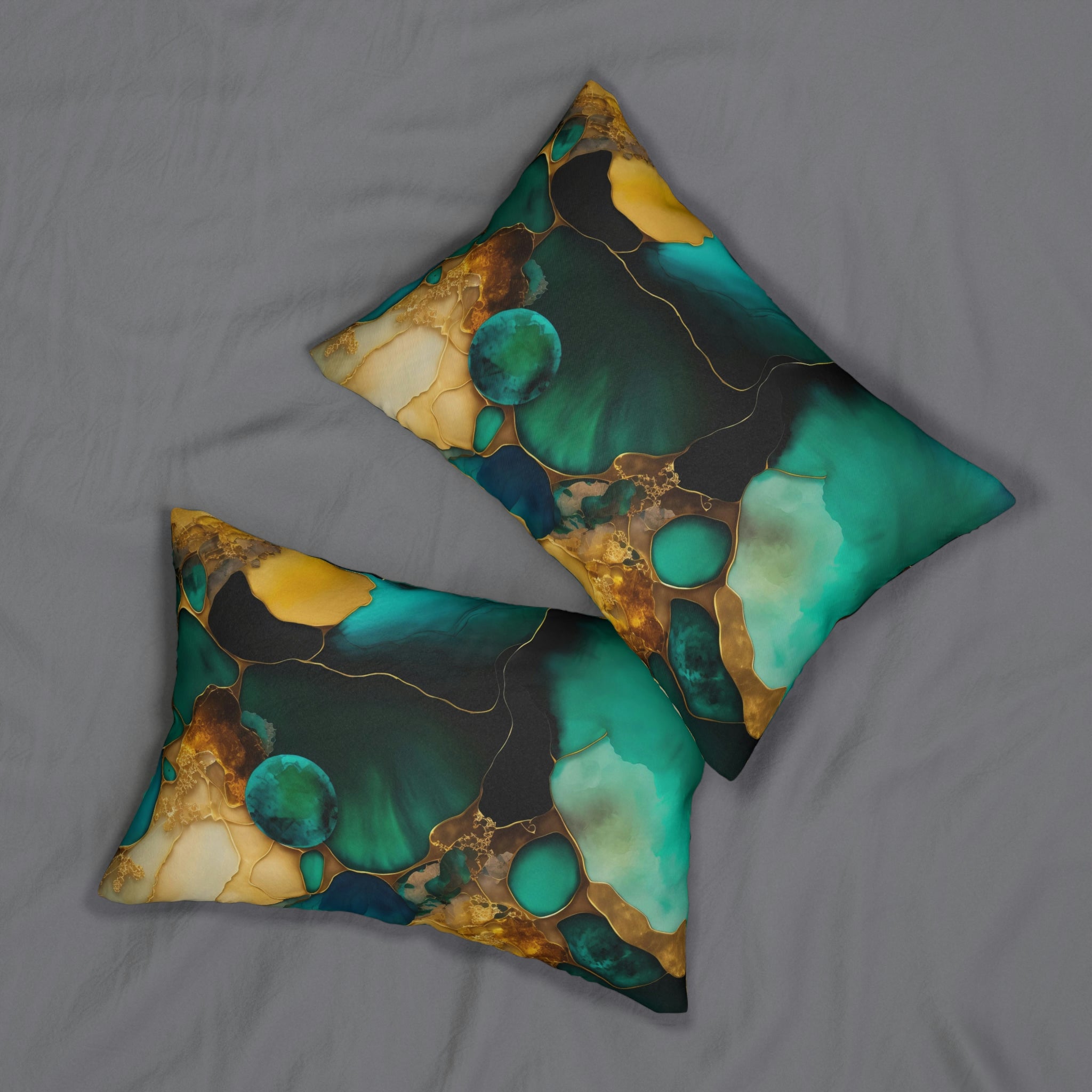 Lumbar Pillow | Abstract Green Beige