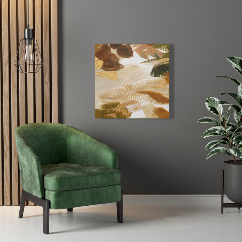 ABSTRACT WALL CANVAS ART | Brown White Beige Green