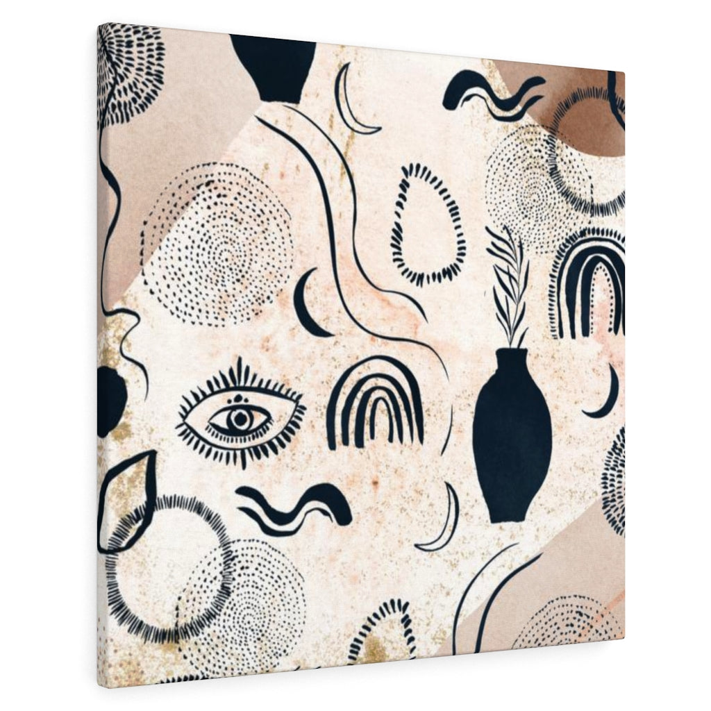 MYSTICAL WALL CANVAS ART | Beige Navy Blue Boho Eyes