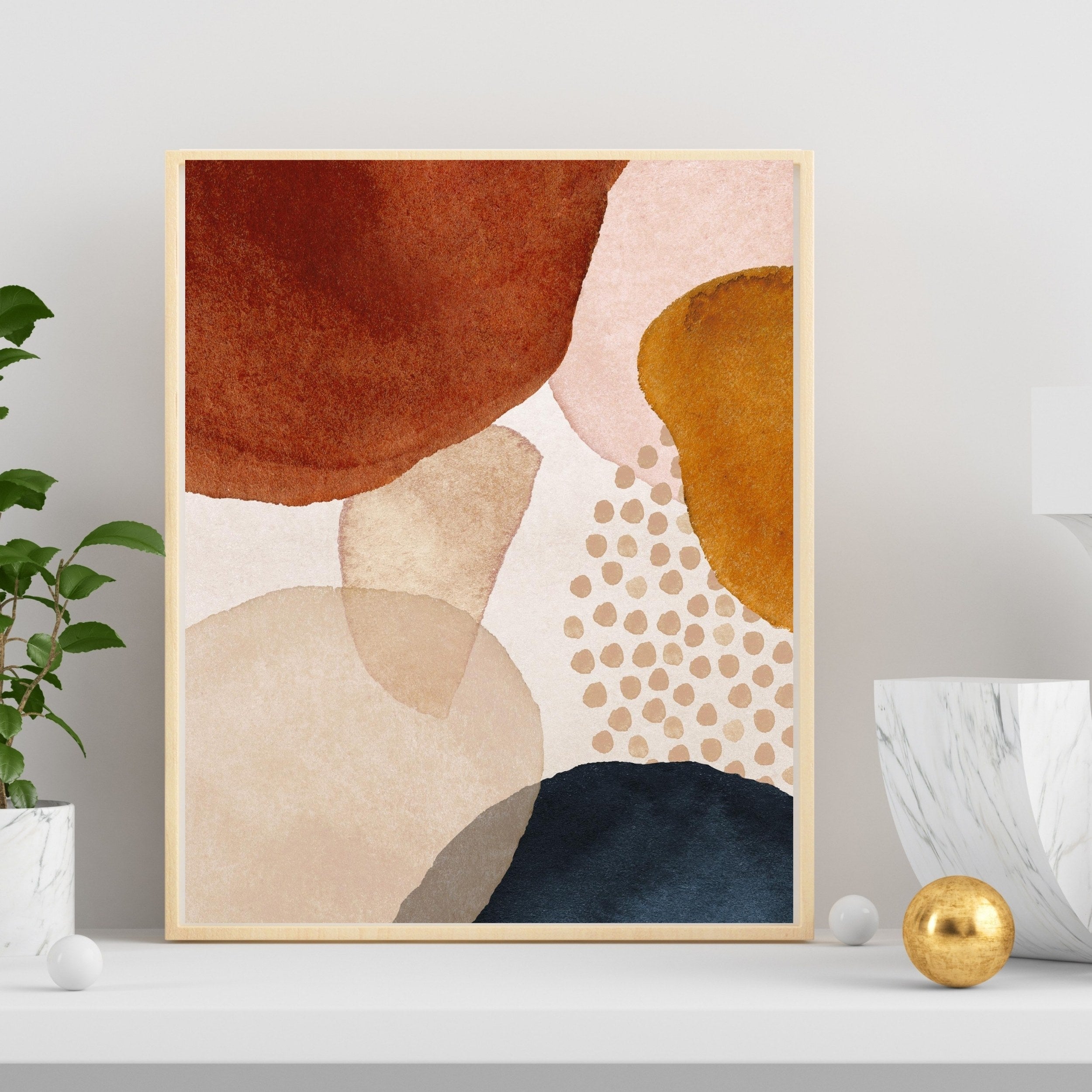 Abstract Art Poster | Navy Rust