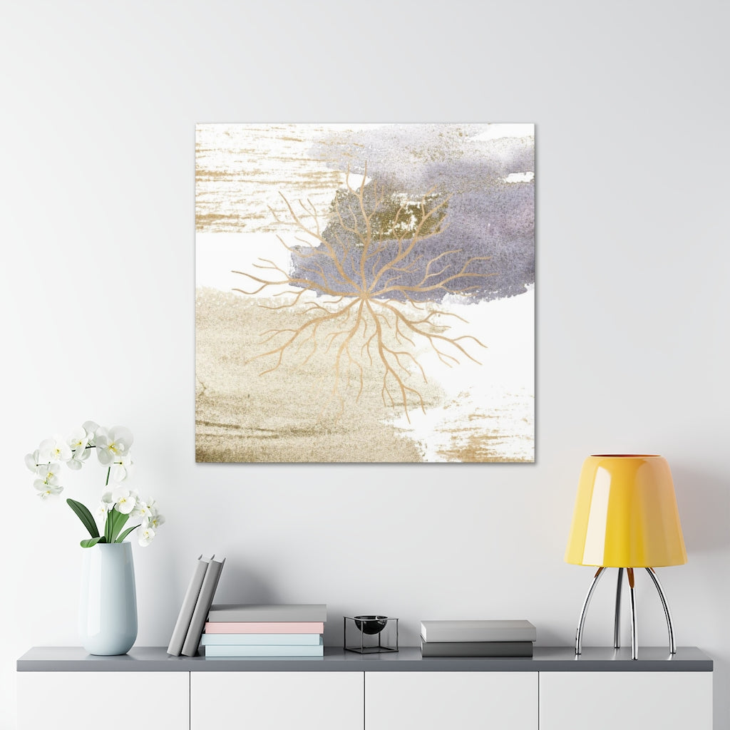 Abstract Canvas Wall Art | Beige Lavender Mandala