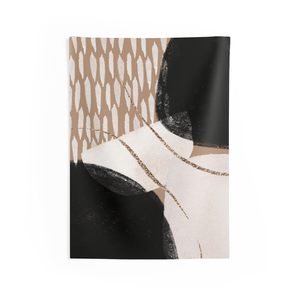 Abstract Tapestry | Beige Brown Black Gold